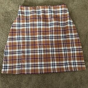 PacSun Mustard Plaid Mini Skirt